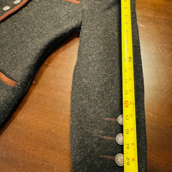 Vtg Geiger blazer  Sz 36 Black V Neck Boiled Wool Buttons Austria - Picture 7 of 8